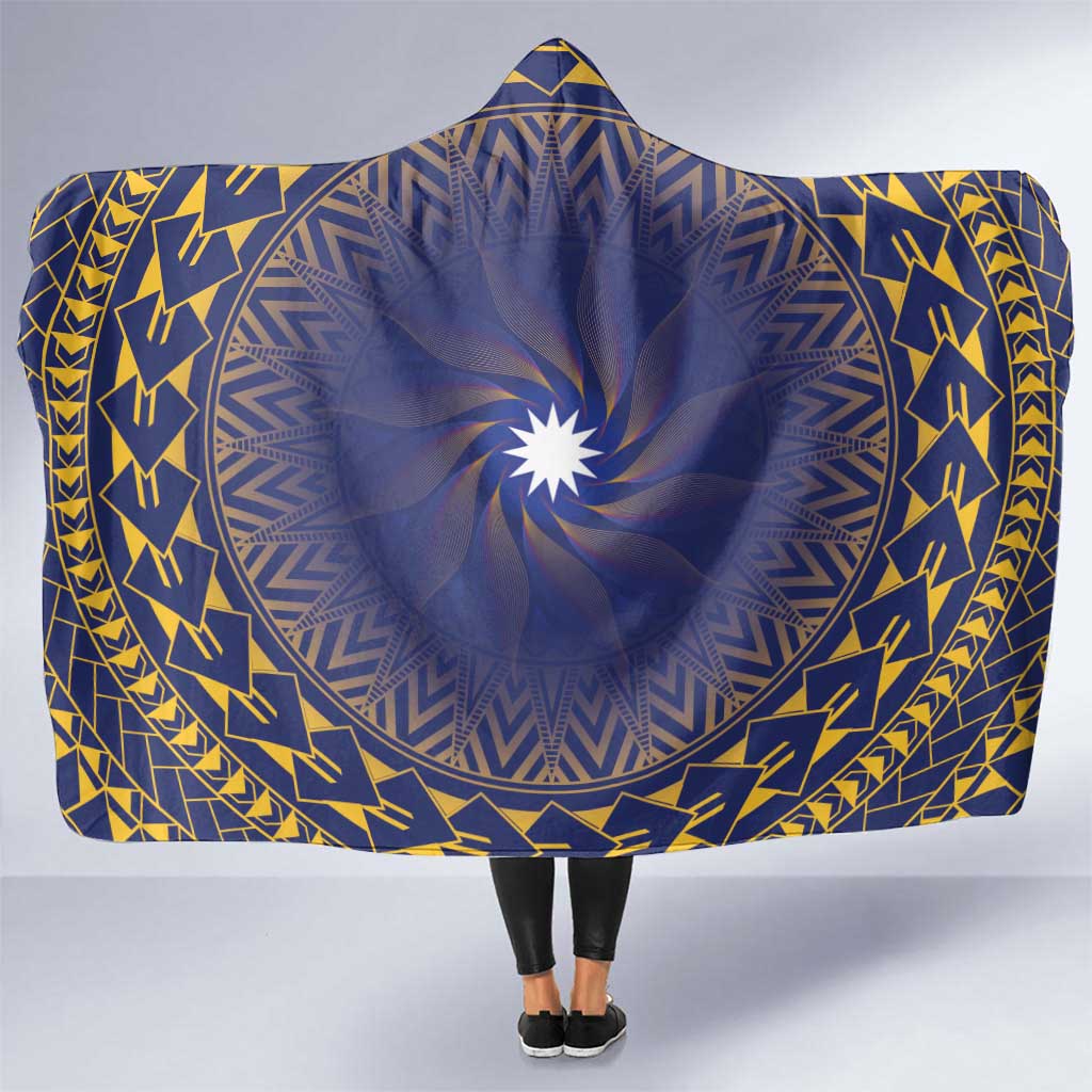 Nauru Angam Day Hooded Blanket Polynesian Tribal Pattern Unique Style LT05 One Size Blue - Polynesian Pride