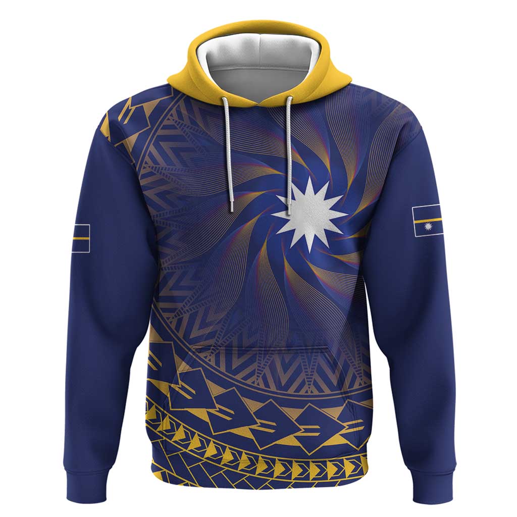Nauru Angam Day Hoodie Polynesian Tribal Pattern Unique Style LT05 Pullover Hoodie Blue - Polynesian Pride