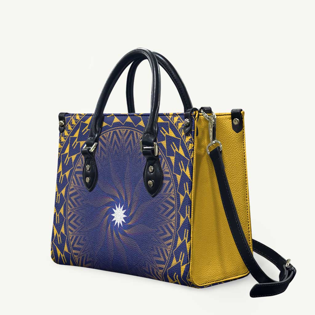 Nauru Angam Day Leather Bag Polynesian Tribal Pattern Unique Style LT05 Blue - Polynesian Pride