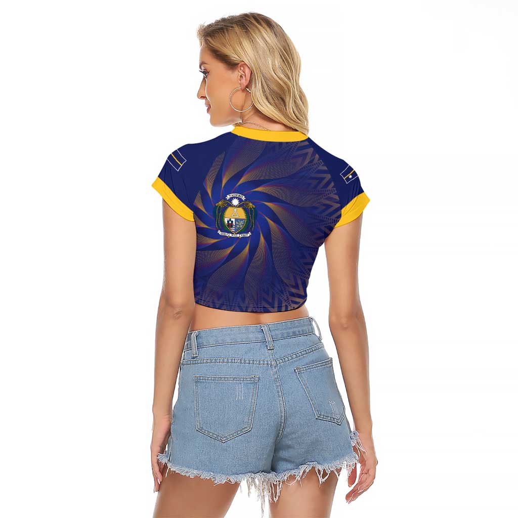 Nauru Angam Day Raglan Cropped T Shirt Polynesian Tribal Pattern Unique Style LT05 - Polynesian Pride