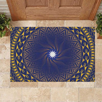 Nauru Angam Day Rubber Doormat Polynesian Tribal Pattern Unique Style LT05 Blue - Polynesian Pride