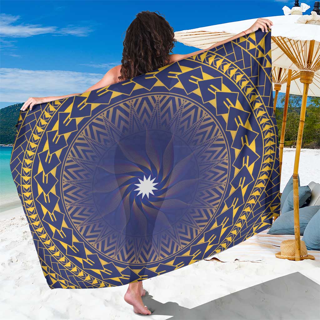 Nauru Angam Day Sarong Polynesian Tribal Pattern Unique Style LT05 One Size 44 x 66 inches Blue - Polynesian Pride