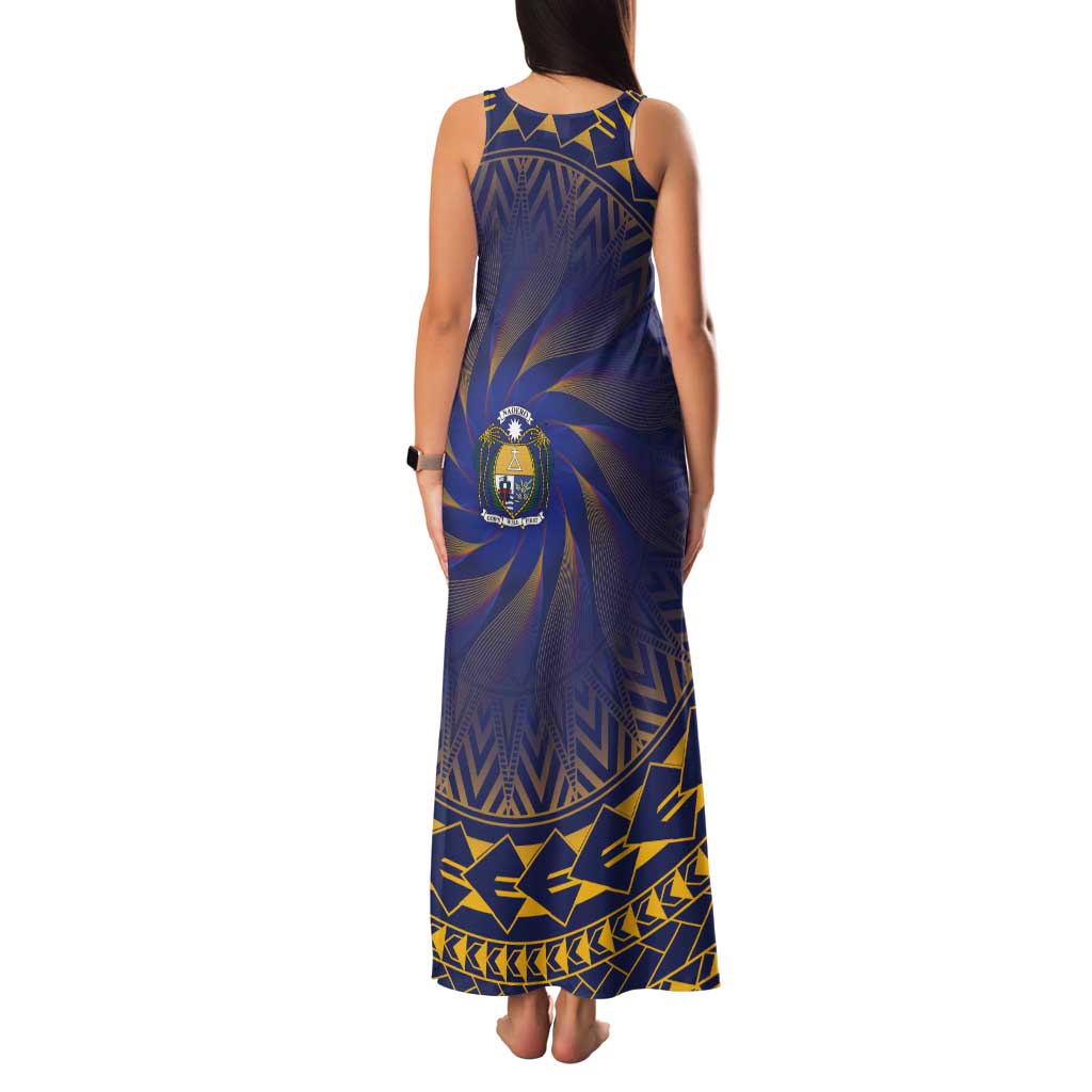 Nauru Angam Day Tank Maxi Dress Polynesian Tribal Pattern Unique Style LT05 - Polynesian Pride