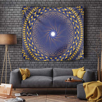 Nauru Angam Day Tapestry Polynesian Tribal Pattern Unique Style LT05 Blue - Polynesian Pride