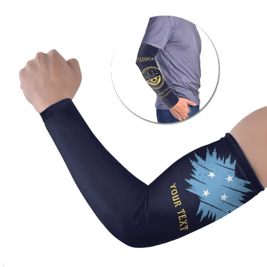 Personalised Federated States Of Micronesia Arm Sleeves FSM Passport LT05 Set of 2 Navy - Polynesian Pride