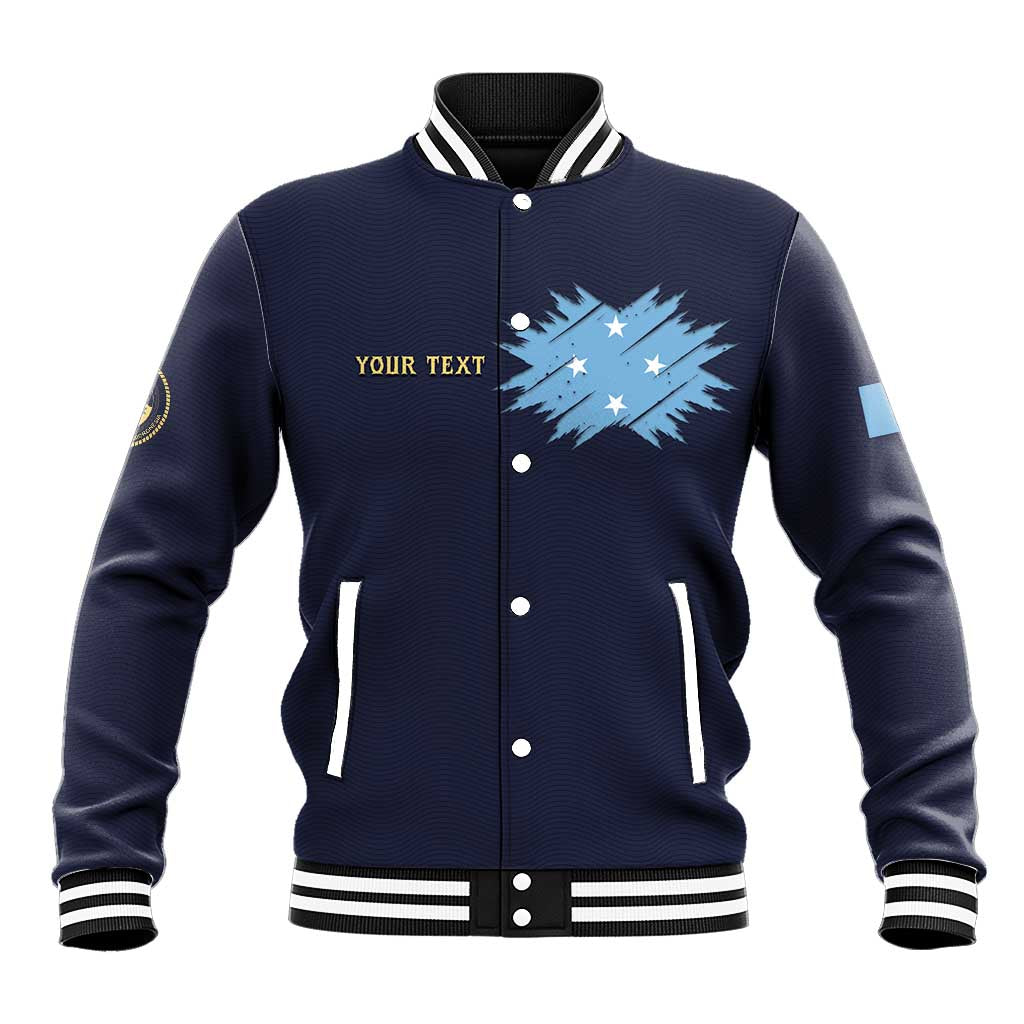 Personalised Federated States Of Micronesia Baseball Jacket FSM Passport LT05 Unisex Navy - Polynesian Pride