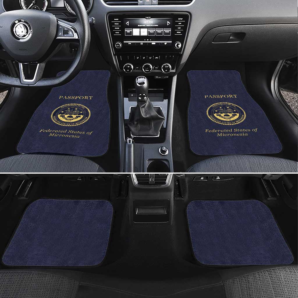Federated States Of Micronesia Car Mats FSM Passport LT05 Set 4pcs Navy - Polynesian Pride