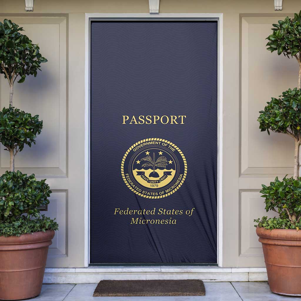 Federated States Of Micronesia Door Cover FSM Passport LT05 Navy - Polynesian Pride