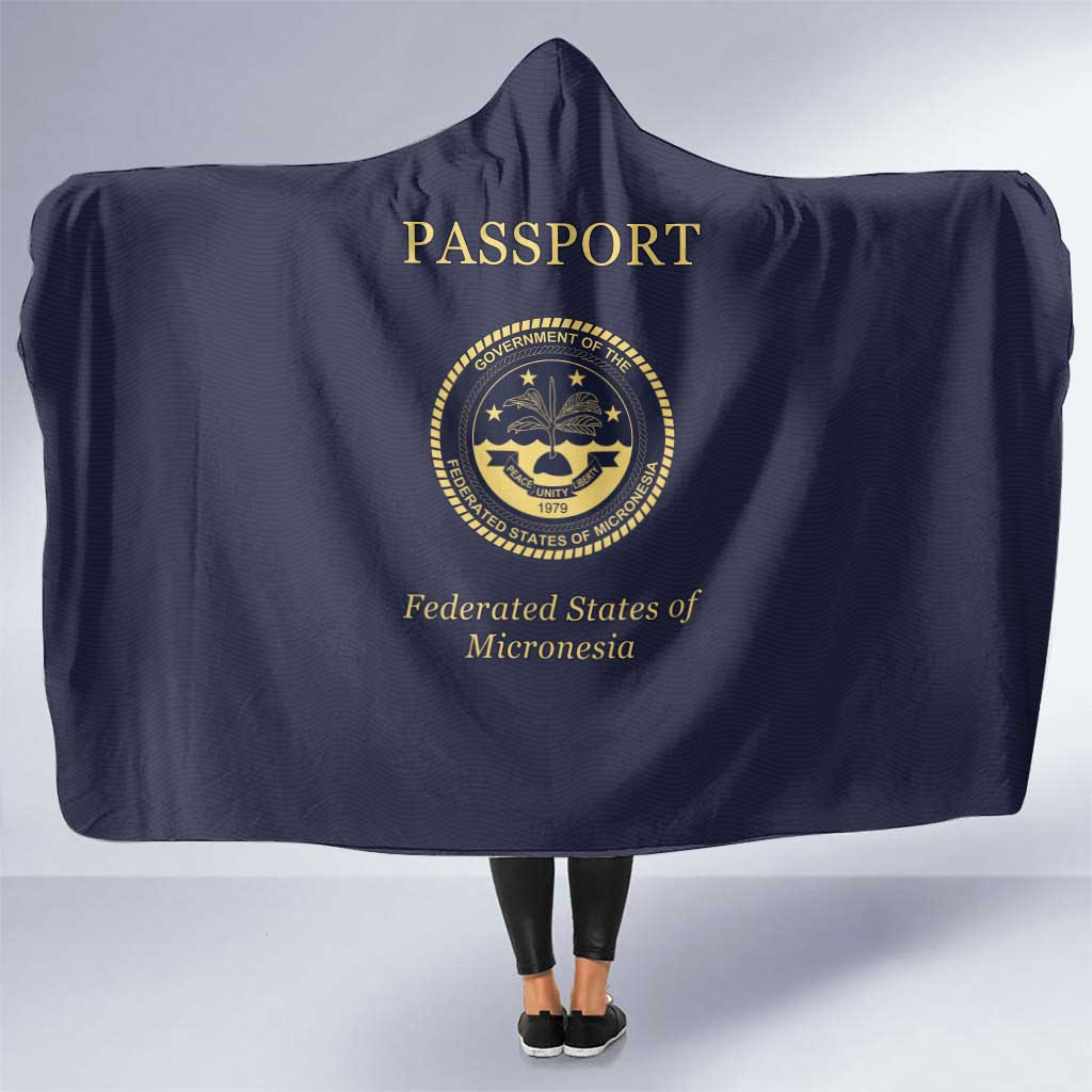 Federated States Of Micronesia Hooded Blanket FSM Passport LT05 One Size Navy - Polynesian Pride