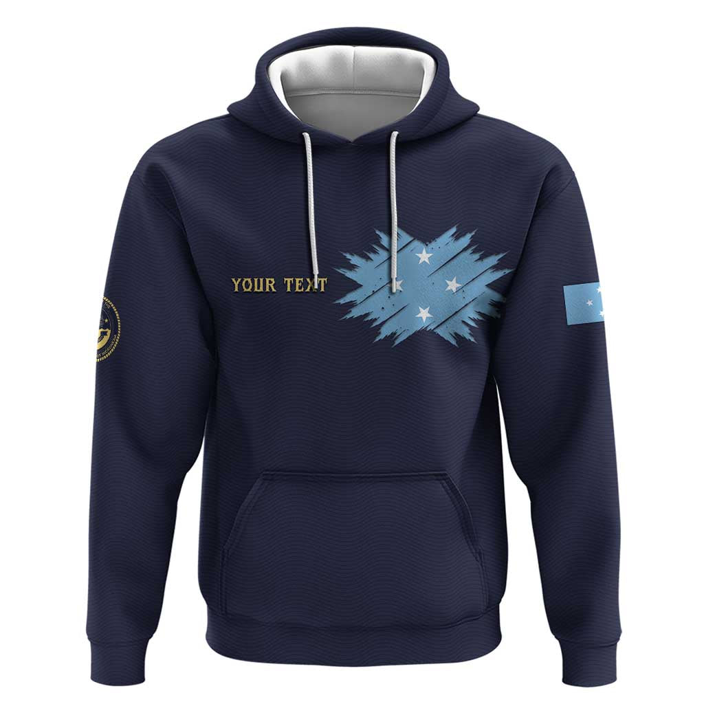 Personalised Federated States Of Micronesia Hoodie FSM Passport LT05 Pullover Hoodie Navy - Polynesian Pride