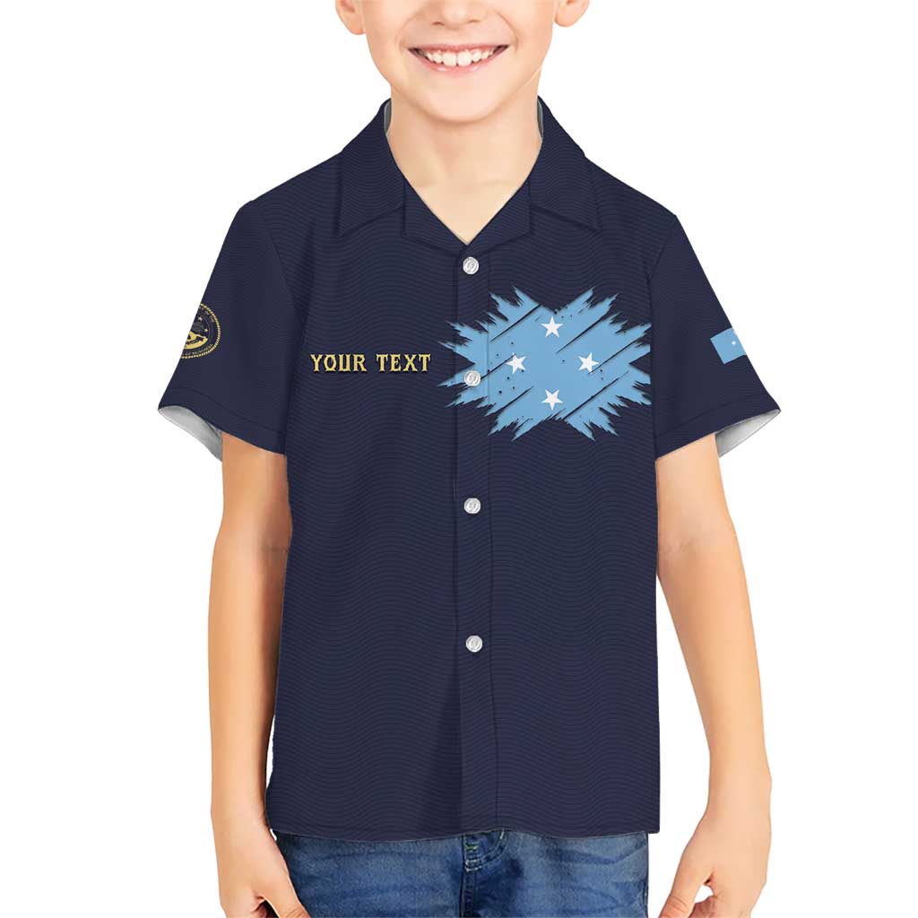 Personalised Federated States Of Micronesia Kid Hawaiian Shirt FSM Passport LT05 Kid Navy - Polynesian Pride