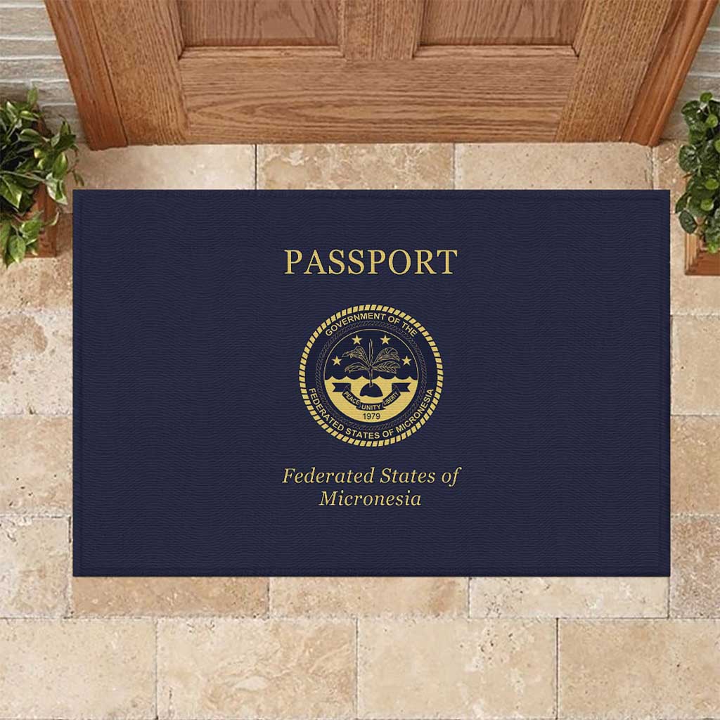 Federated States Of Micronesia Rubber Doormat FSM Passport LT05 Navy - Polynesian Pride