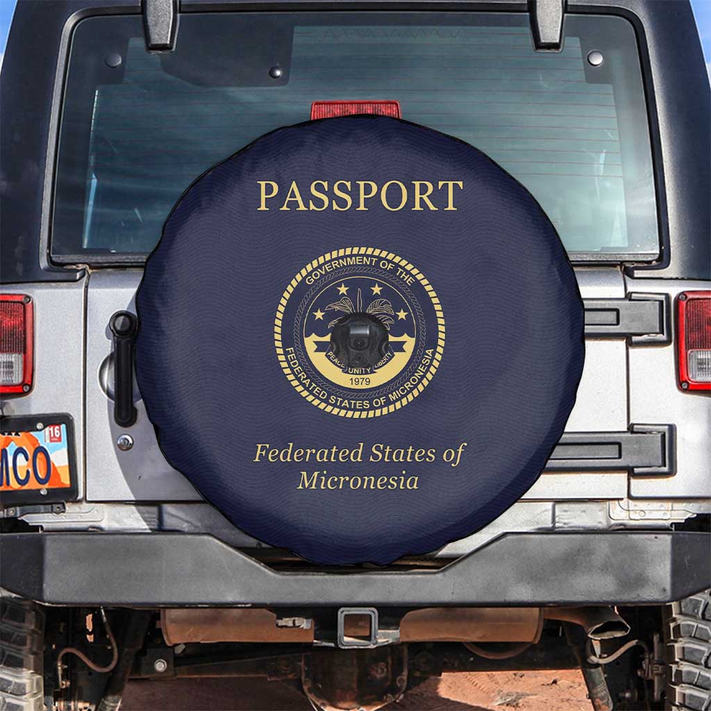 Federated States Of Micronesia Spare Tire Cover FSM Passport LT05 Navy - Polynesian Pride