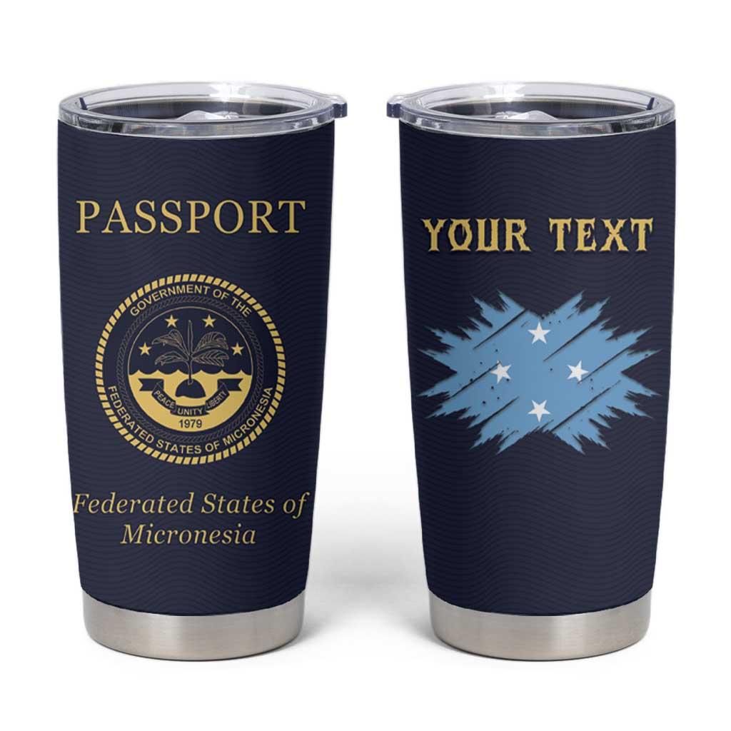 Personalised Federated States Of Micronesia Tumbler Cup FSM Passport LT05 Navy - Polynesian Pride