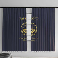Federated States Of Micronesia Window Curtain FSM Passport LT05 With Hooks Navy - Polynesian Pride