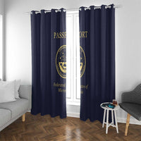 Federated States Of Micronesia Window Curtain FSM Passport LT05 With Grommets Navy - Polynesian Pride