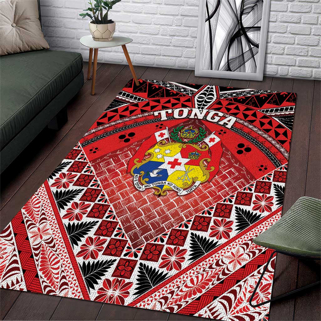 Tonga Constitution Day Area Rug 150 Years Jubilee LT05 Red - Polynesian Pride