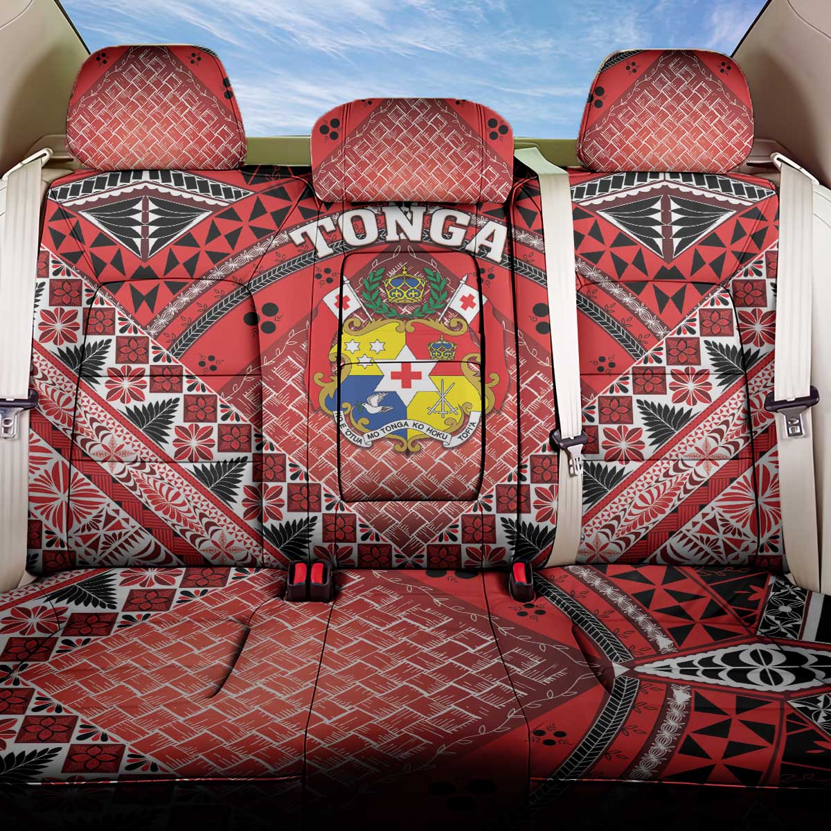 Tonga Constitution Day Back Car Seat Cover 150 Years Jubilee LT05 One Size Red - Polynesian Pride