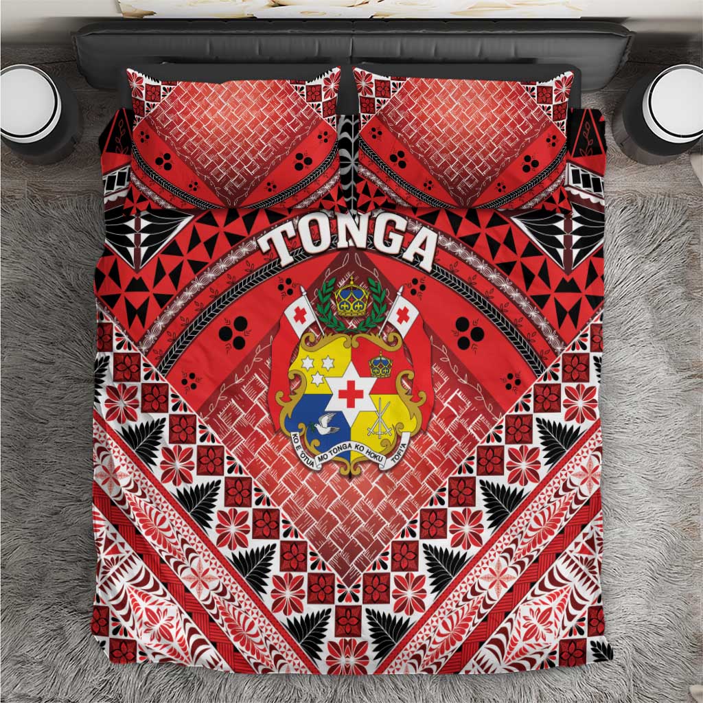 Tonga Constitution Day Bedding Set 150 Years Jubilee LT05 Red - Polynesian Pride