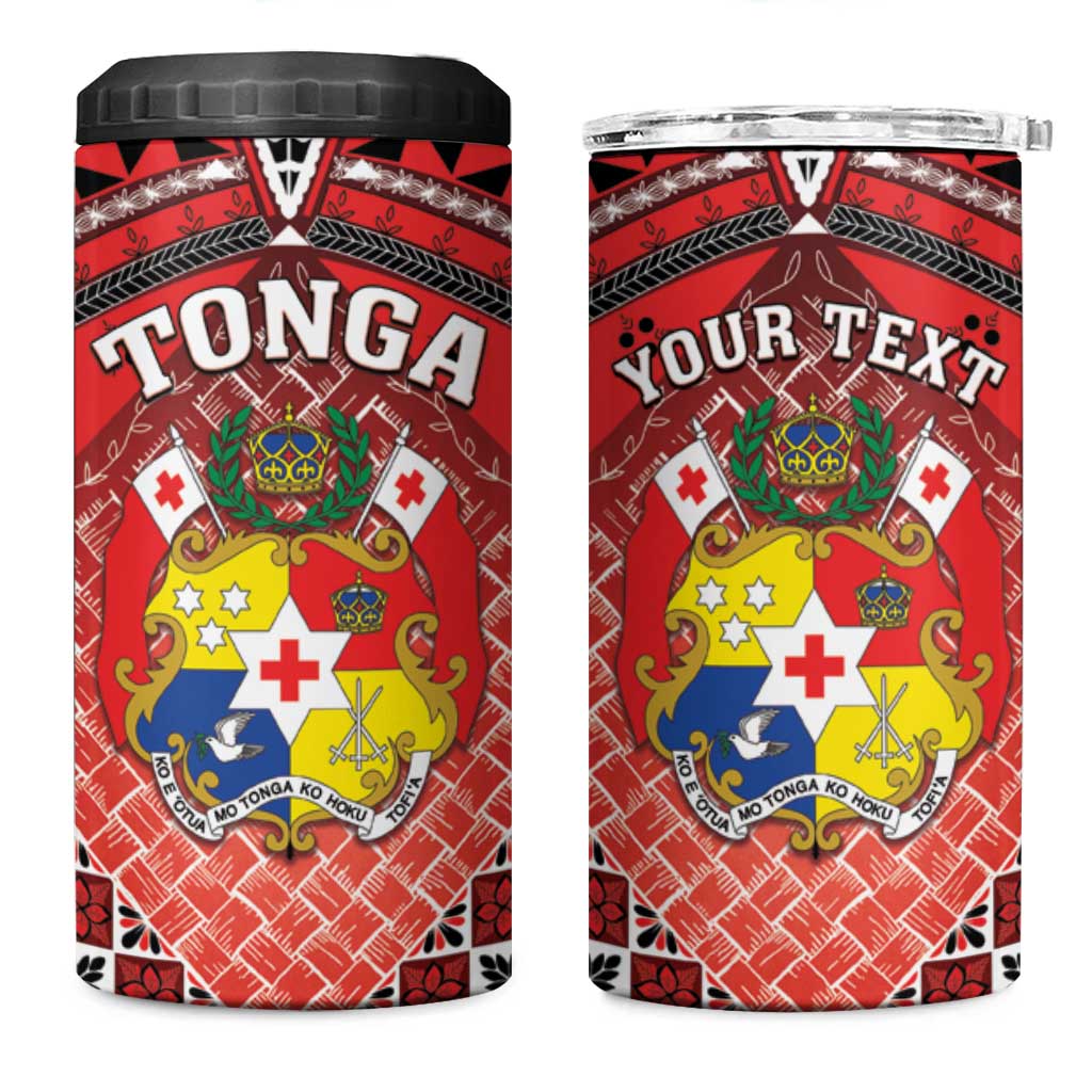 Personalised Tonga Constitution Day 4 in 1 Can Cooler Tumbler 150 Years Jubilee LT05 One Size: 16 oz Red - Polynesian Pride