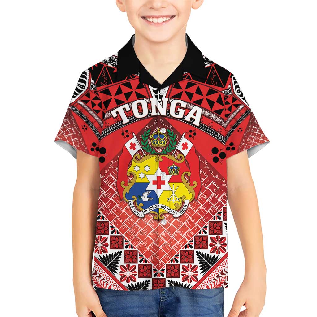 Personalised Tonga Constitution Day Kid Hawaiian Shirt 150 Years Jubilee LT05 Kid Red - Polynesian Pride