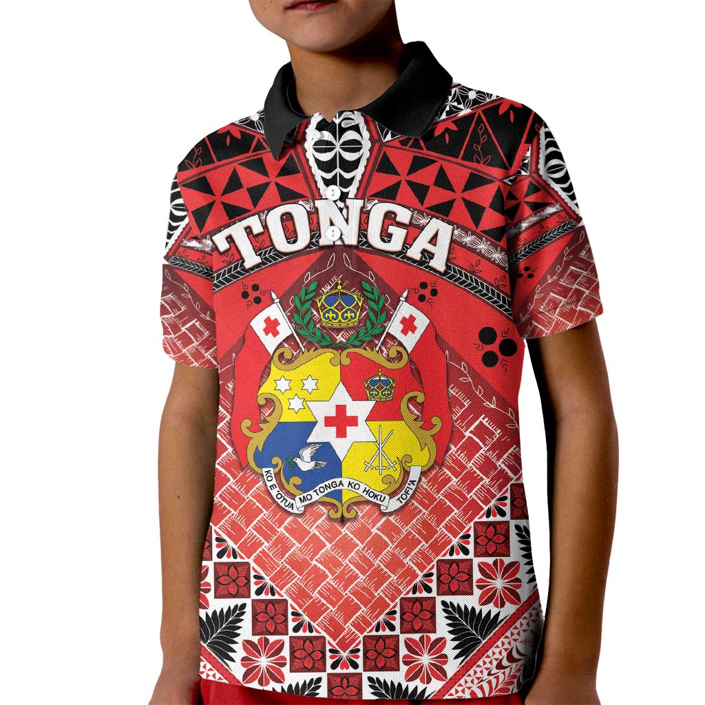 Personalised Tonga Constitution Day Kid Polo Shirt 150 Years Jubilee LT05 Kid Red - Polynesian Pride