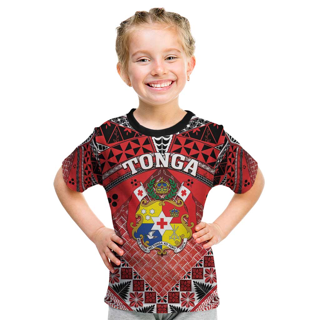 Personalised Tonga Constitution Day Kid T Shirt 150 Years Jubilee LT05 Red - Polynesian Pride