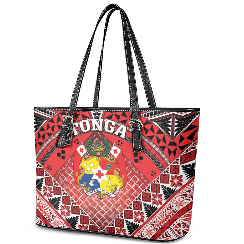 Tonga Constitution Day Leather Tote Bag 150 Years Jubilee LT05 - Polynesian Pride