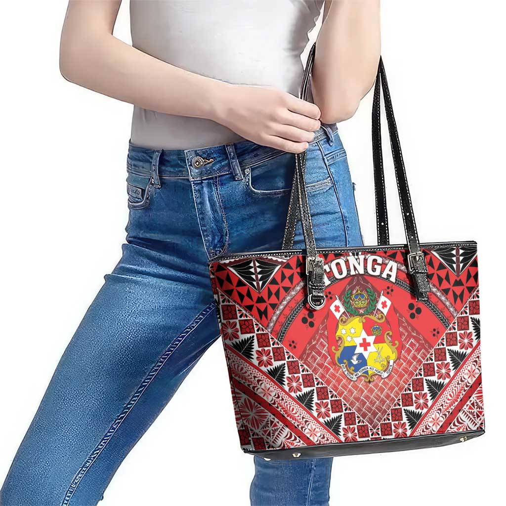 Tonga Constitution Day Leather Tote Bag 150 Years Jubilee LT05 - Polynesian Pride