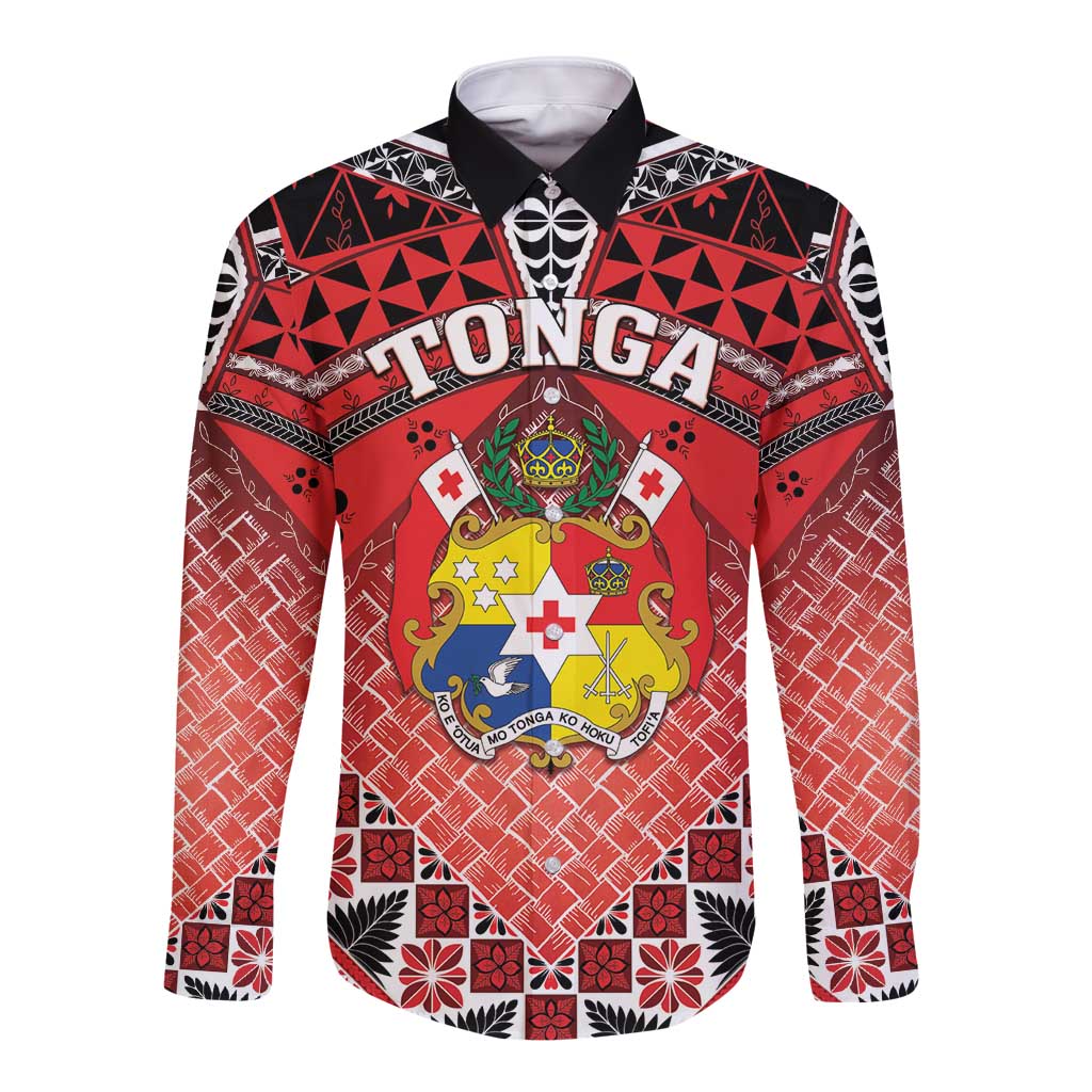 Personalised Tonga Constitution Day Long Sleeve Button Shirt 150 Years Jubilee LT05 Unisex Red - Polynesian Pride