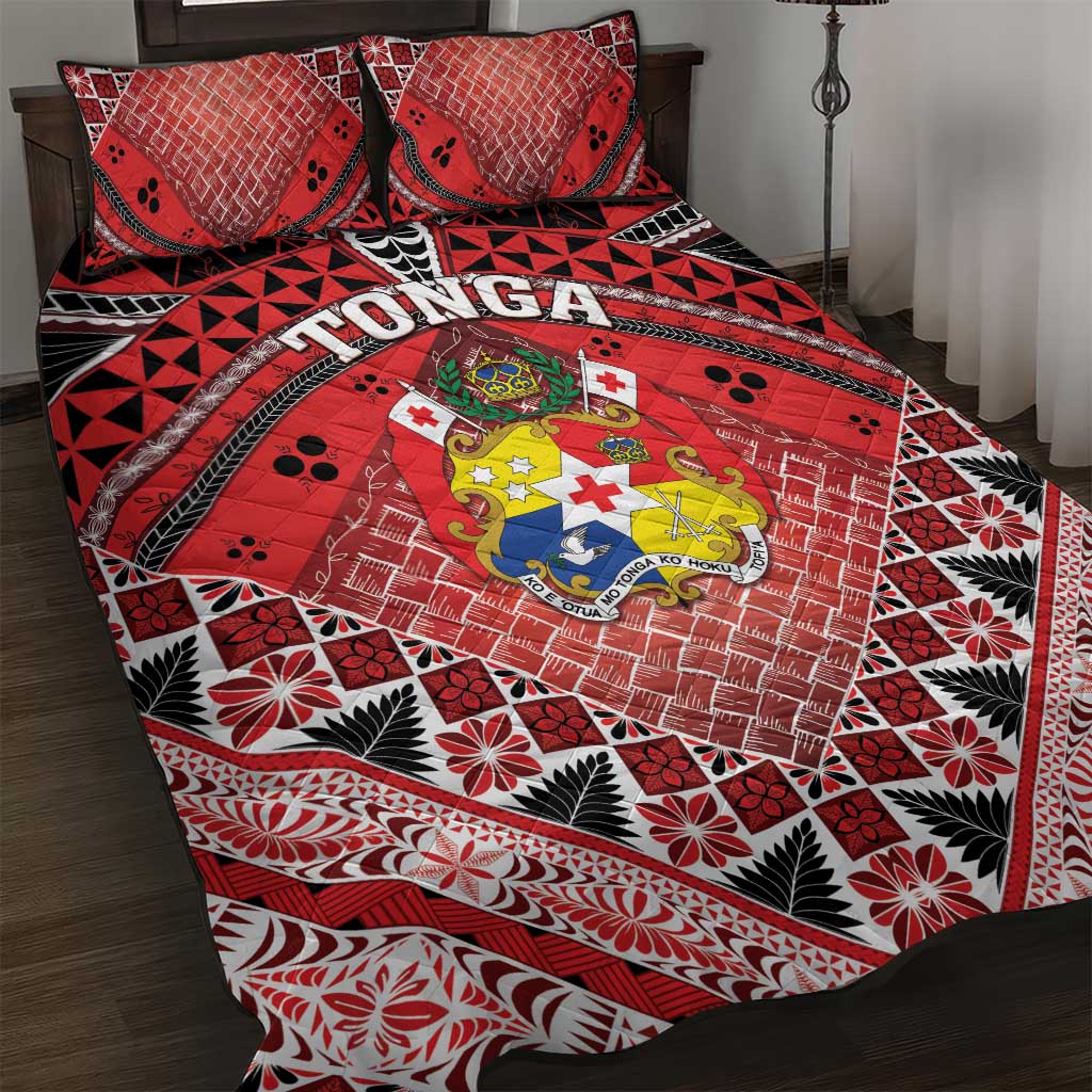 Tonga Constitution Day Quilt Bed Set 150 Years Jubilee LT05 Red - Polynesian Pride