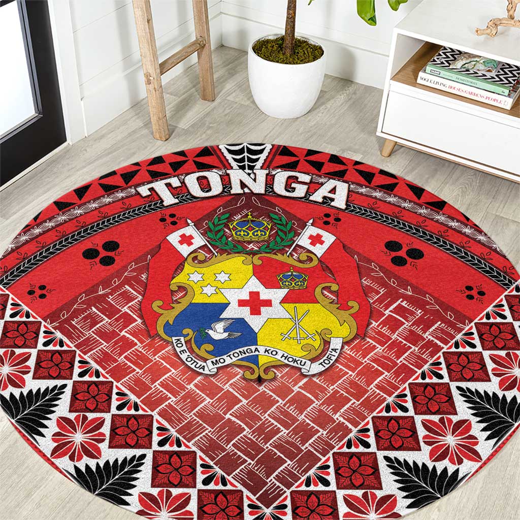 Tonga Constitution Day Round Carpet 150 Years Jubilee LT05 Red - Polynesian Pride