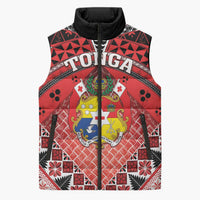 Personalised Tonga Constitution Day Sleeveless Puffer Jacket 150 Years Jubilee LT05 Unisex Red - Polynesian Pride