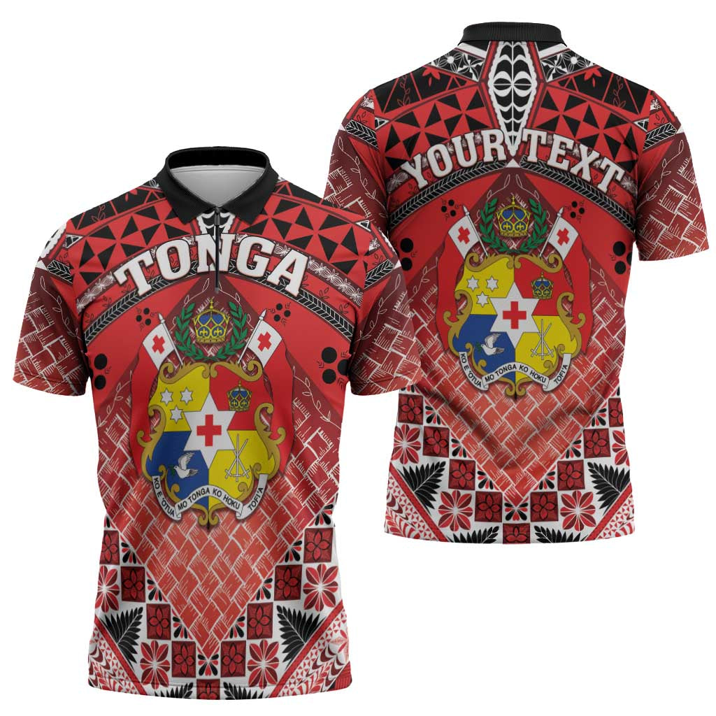 Personalised Tonga Constitution Day Zipper Polo Shirt 150 Years Jubilee LT05 - Polynesian Pride