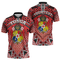Personalised Tonga Constitution Day Zipper Polo Shirt 150 Years Jubilee LT05 - Polynesian Pride