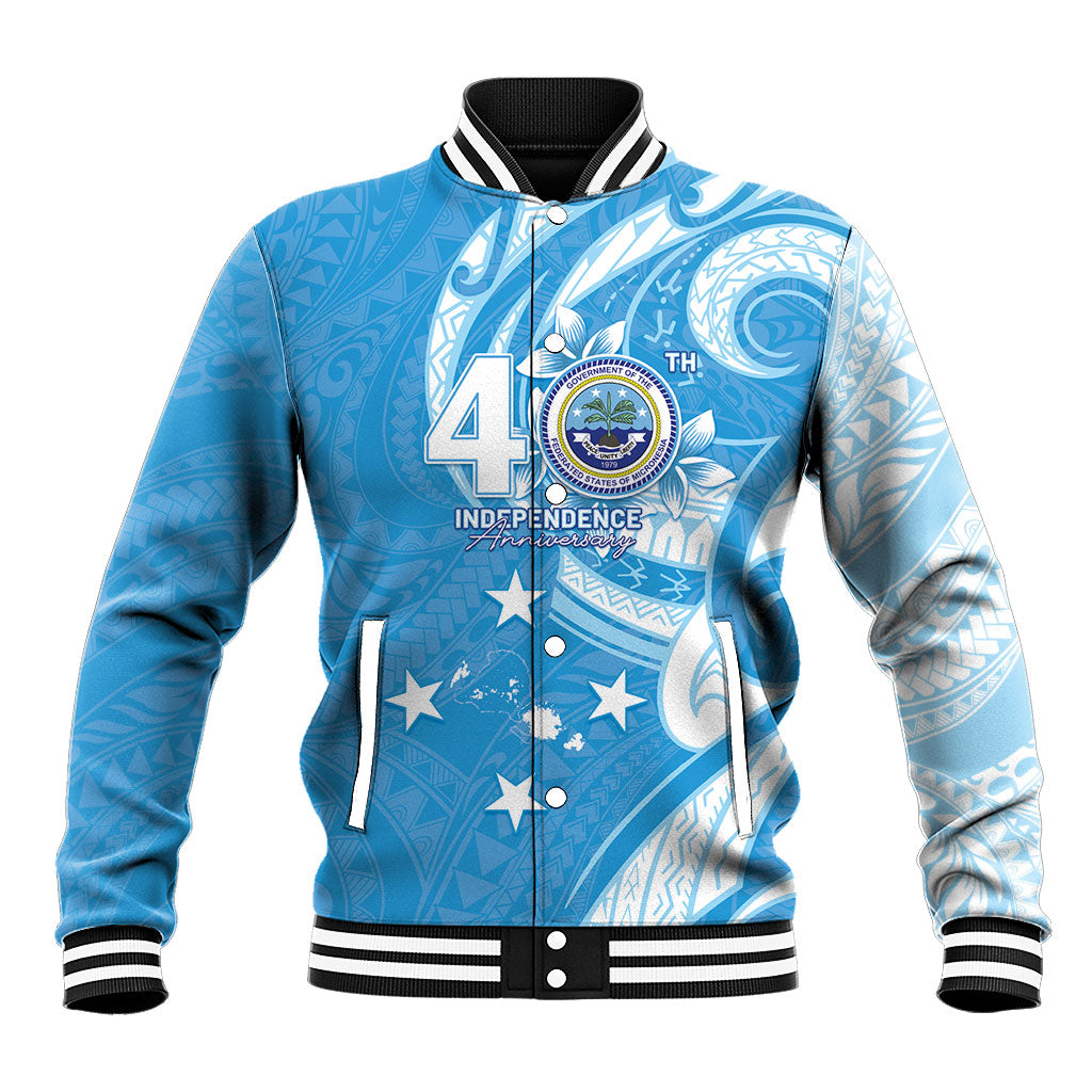 FSM Micronesia Baseball Jacket 40th Independence Anniversary LT05 Unisex Blue - Polynesian Pride