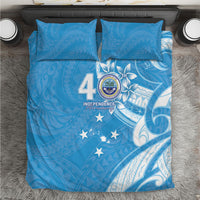 FSM Micronesia Bedding Set 40th Independence Anniversary LT05 Blue - Polynesian Pride