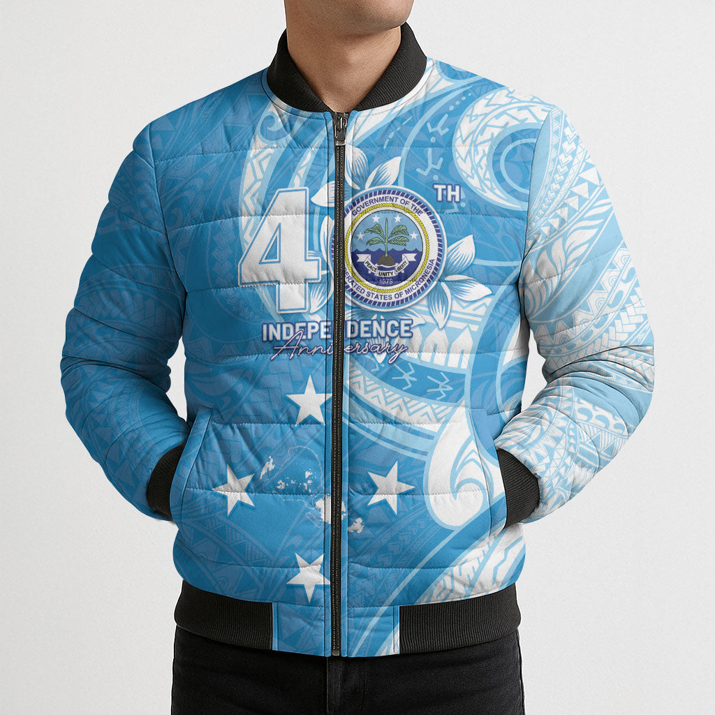 FSM Micronesia Bomber Puffer Jacket 40th Independence Anniversary LT05 - Polynesian Pride