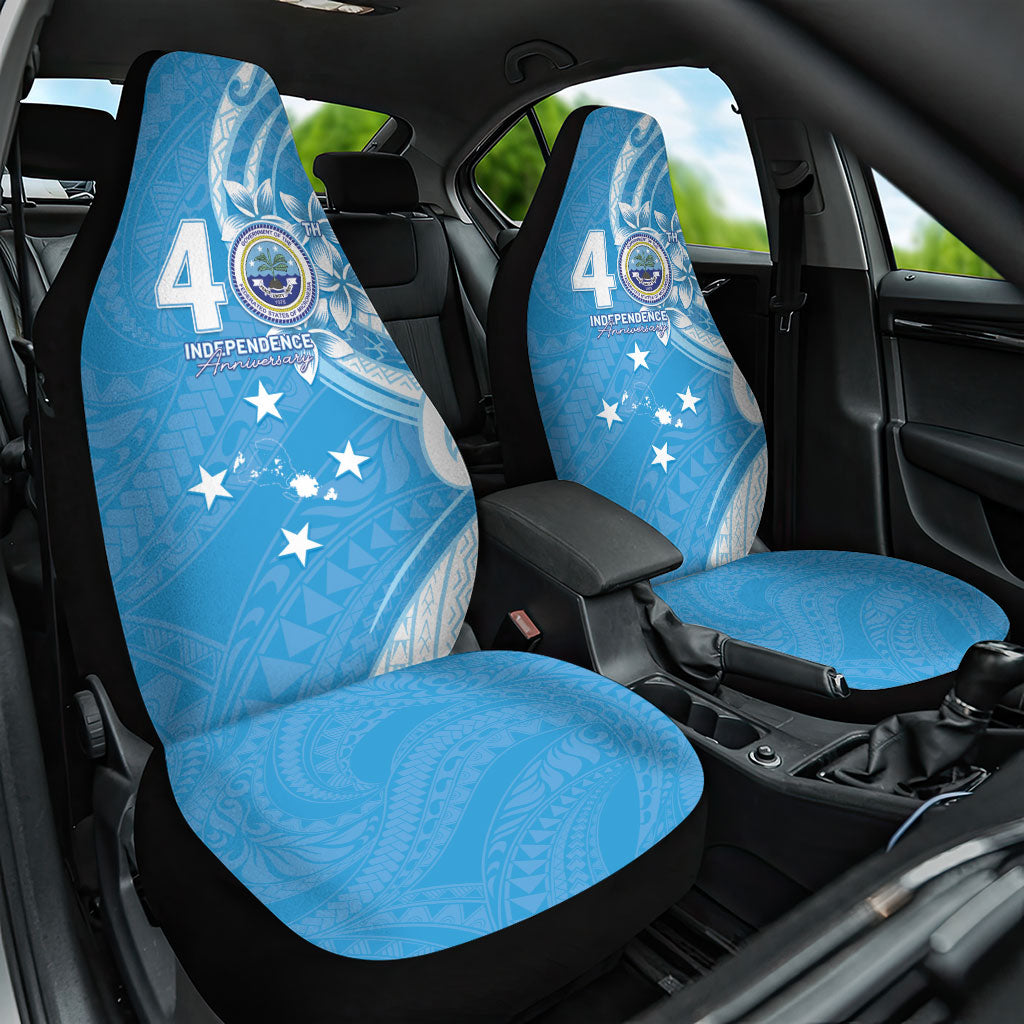 FSM Micronesia Car Seat Cover 40th Independence Anniversary LT05 One Size Blue - Polynesian Pride