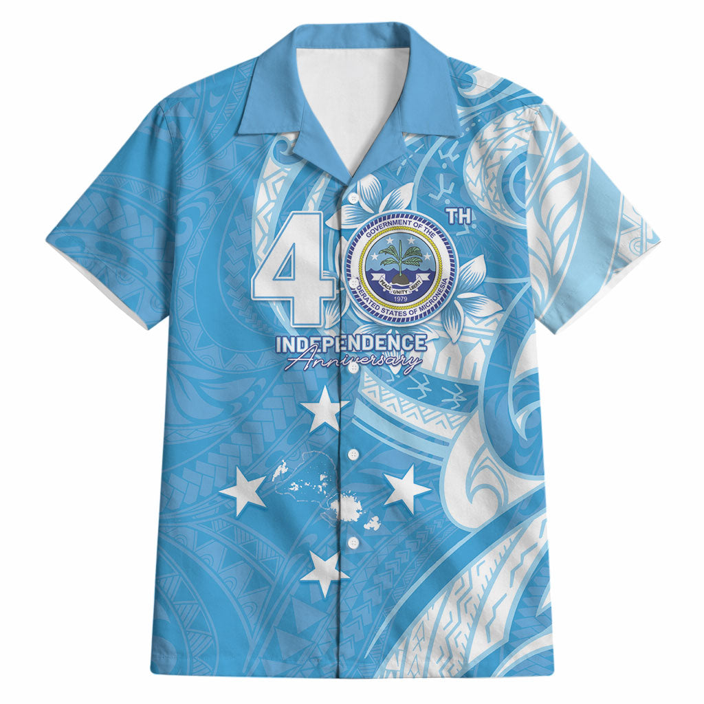 FSM Micronesia Hawaiian Shirt 40th Independence Anniversary LT05 Blue - Polynesian Pride