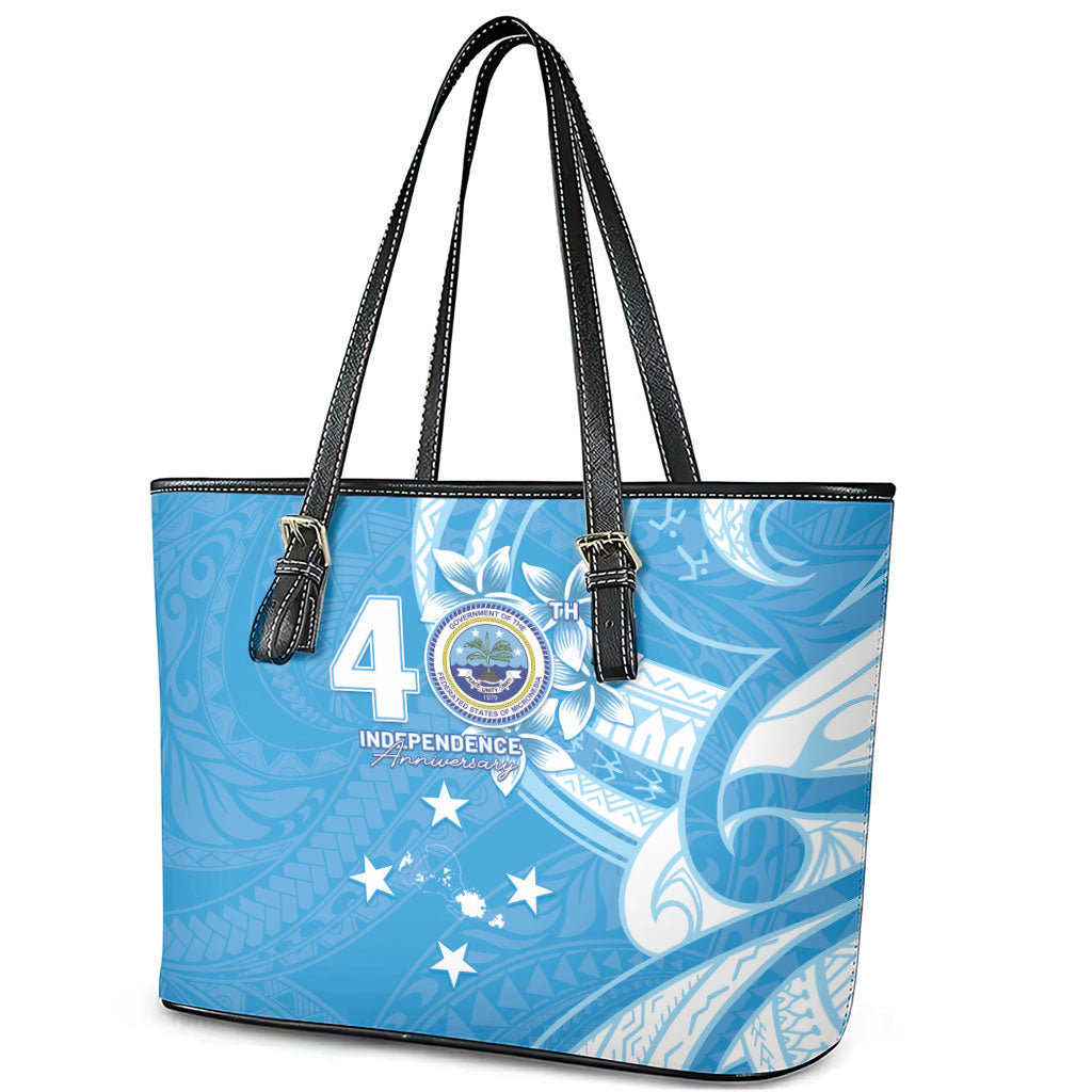 FSM Micronesia Leather Tote Bag 40th Independence Anniversary LT05 - Polynesian Pride