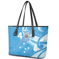 FSM Micronesia Leather Tote Bag 40th Independence Anniversary LT05 - Polynesian Pride