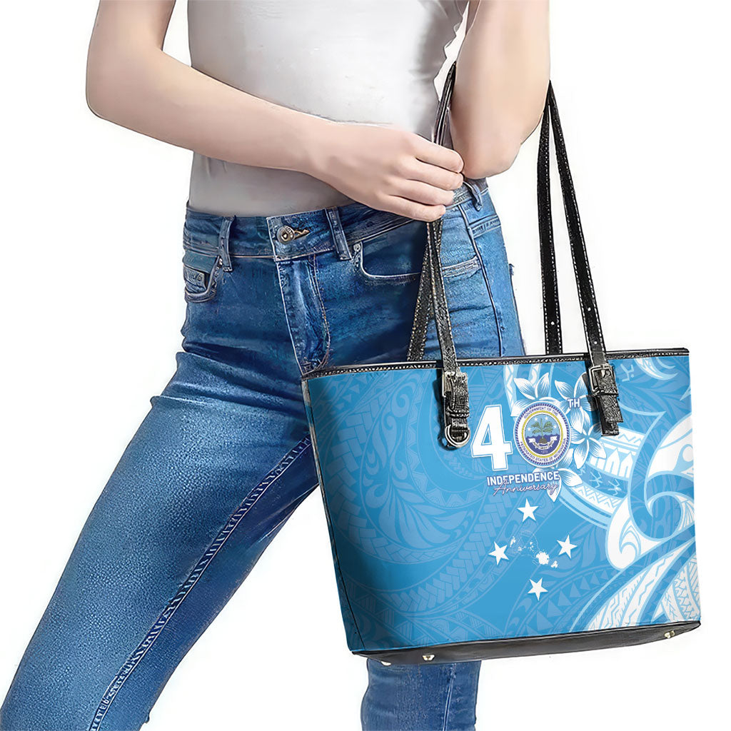 FSM Micronesia Leather Tote Bag 40th Independence Anniversary LT05 - Polynesian Pride