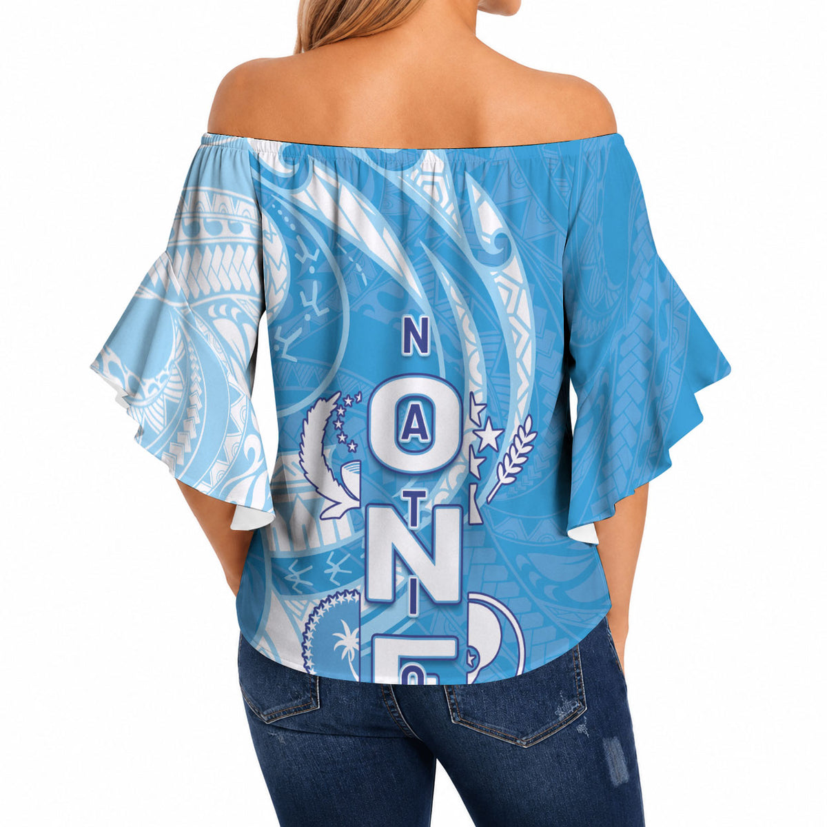 FSM Micronesia Off Shoulder Wrap Waist Top 40th Independence Anniversary LT05 - Polynesian Pride