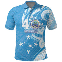 FSM Micronesia Polo Shirt 40th Independence Anniversary LT05 Blue - Polynesian Pride