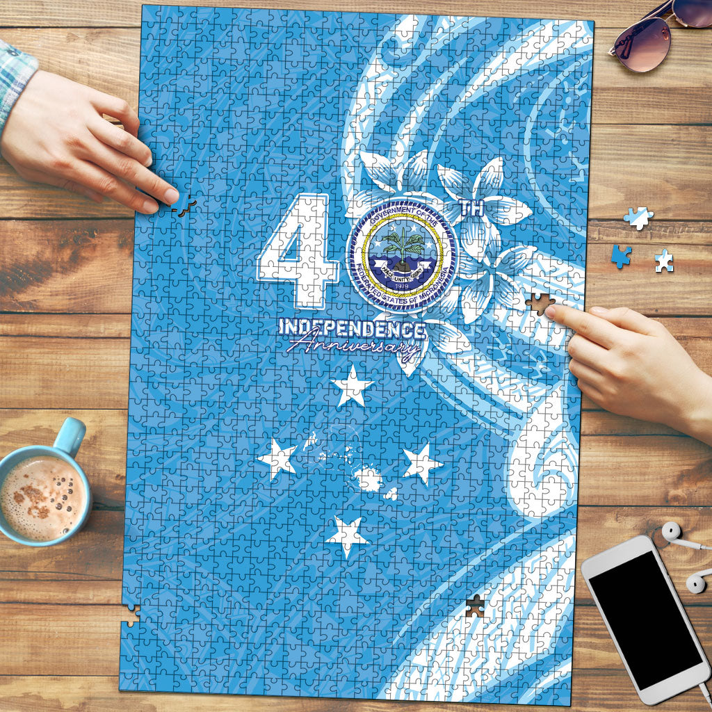 FSM Micronesia Puzzle 40th Independence Anniversary LT05 Blue - Polynesian Pride