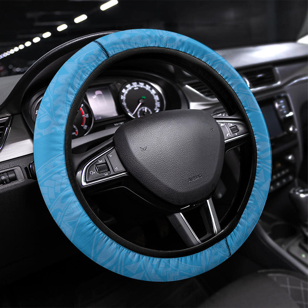 FSM Micronesia Steering Wheel Cover 40th Independence Anniversary LT05 Universal Fit Blue - Polynesian Pride