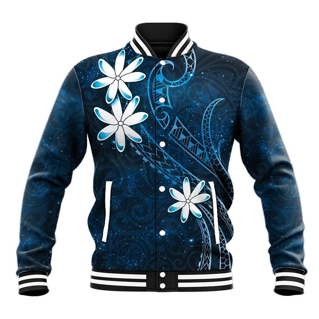 Tahiti Matarii Baseball Jacket Tahitian Spring Blue Galaxy LT05 Unisex Blue - Polynesian Pride