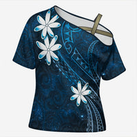 Tahiti Matarii Cross Shoulder Shirt Tahitian Spring Blue Galaxy LT05 Female Blue - Polynesian Pride