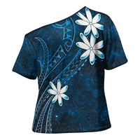 Tahiti Matarii Cross Shoulder Shirt Tahitian Spring Blue Galaxy LT05 - Polynesian Pride